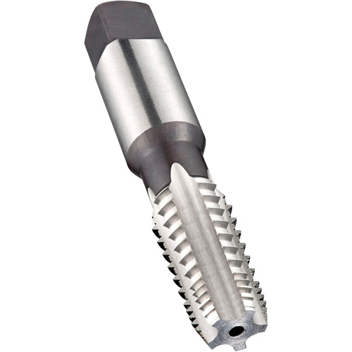 Taraud machine &agrave; denture altern&eacute;e pour tuyau, 1/4"-18, 5 cannelures, 75 mm lo, Conique, Acier rapide Moffatt Supply & Specialties