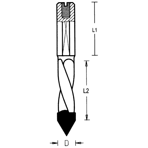 Through-Hole Carbide Tipped Drill, 5 mm Diameter Moffatt Supply & Specialties