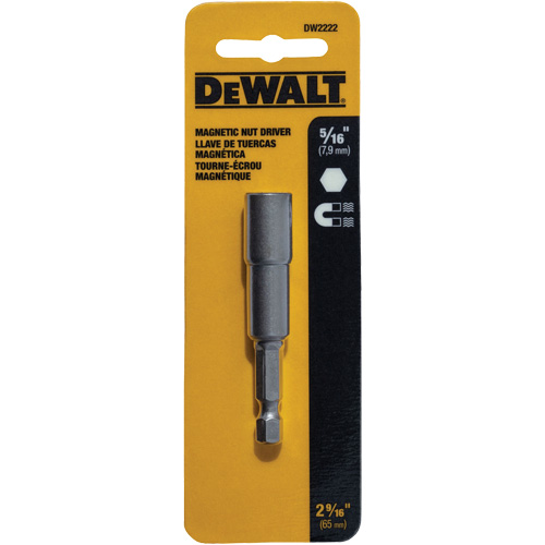 Nut Driver, 5/16" Tip, 1/4" Drive, 2-9/16" L, Magnetic Moffatt Supply & Specialties