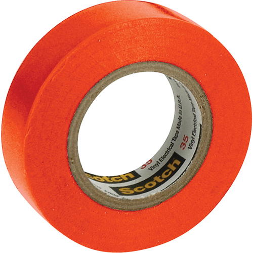 Rubans en vinyle pour codage en couleurs 35 Scotch, 12,7 mm (1/2") x 20,1 m (66'), Orange, 7 mils Moffatt Supply & Specialties