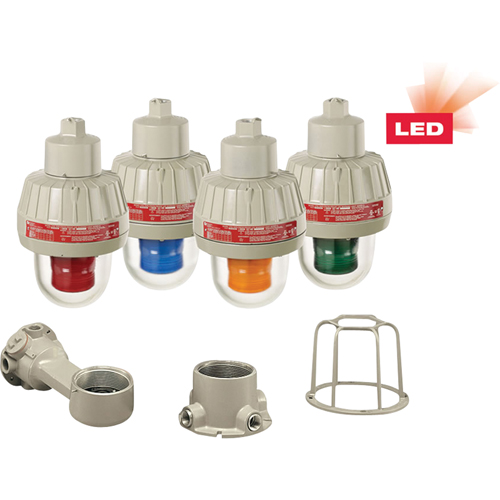 Explosion-Proof LED Warning Lights With XLT Technology, Continuous/Flashing, Green Moffatt Supply & Specialties