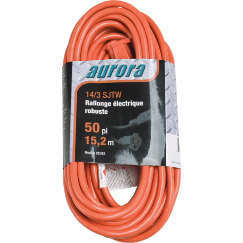Cordon rallonge en vinyle, Ext&eacute;rieur, SJTW, AWG 14/3, 15 A, 50' Moffatt Supply & Specialties