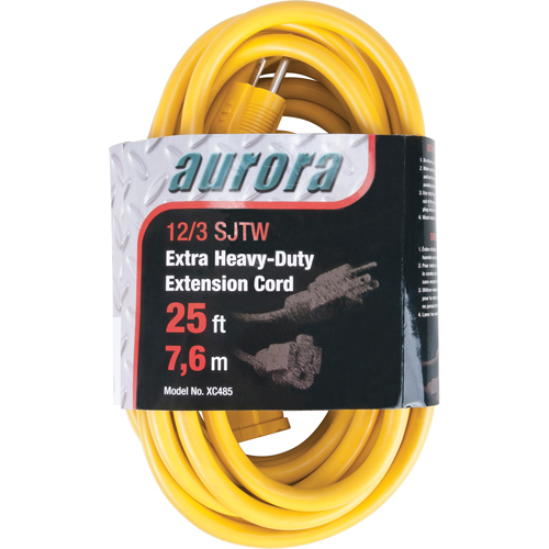 Vinyl Extension Cord, Outdoor, SJTW, 12/3 AWG, 15 A, 25' Moffatt Supply & Specialties