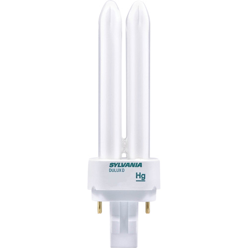 Dulux&reg; D Preheat Double-Tube Compact Fluorescent Lamp, D (T4), 26 W, 4100 K, G24Q-3 Base, 10000 hrs. Moffatt Supply & Specialties