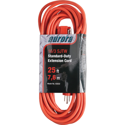 Cordon rallonge, Int&eacute;rieur/ext&eacute;rieur, SJTW, AWG 16/3, 13 A, 25' Moffatt Supply & Specialties