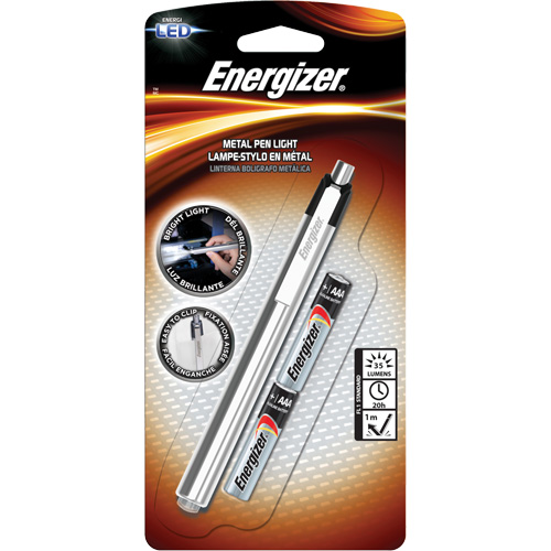 Pen Light, LED, 35 Lumens, Aluminum Body, AAA Batteries, Included Moffatt Supply & Specialties