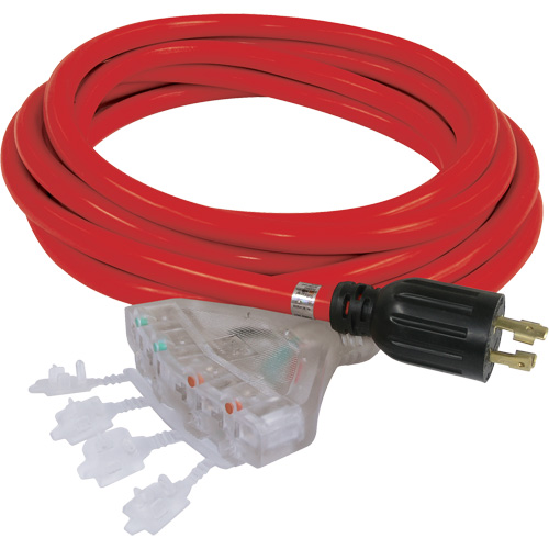 Rallonge pour g&eacute;n&eacute;ratrice &agrave; quatre prises, STW, AWG 10, 20 A, 4 prise(s), 25' Moffatt Supply & Specialties