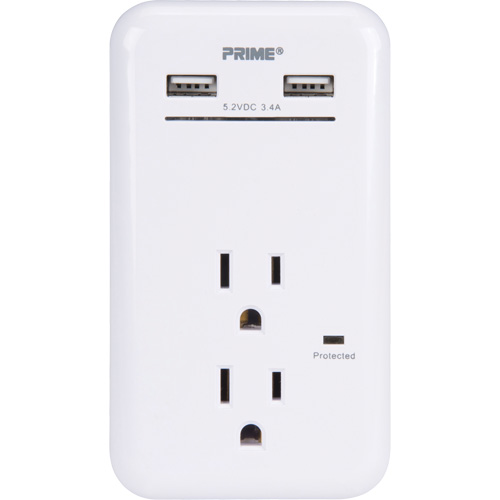 Prime&reg; USB Charger with Surge Protector Moffatt Supply & Specialties