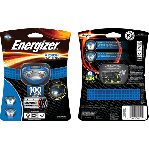 Lampe frontale Vision, DEL, 100 lumens, 10 hres de fonctionnement, piles AAA Moffatt Supply & Specialties