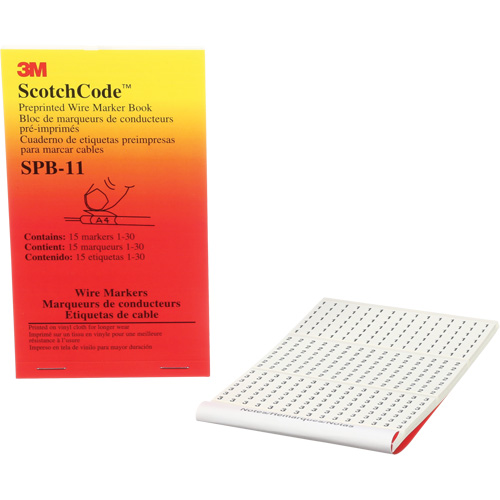 Livret d'&eacute;tiquettes pour le marquage de fils pr&eacute;imprim&eacute;es ScotchCode Moffatt Supply & Specialties
