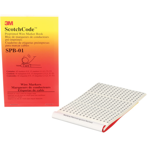 Livret d'&eacute;tiquettes pour le marquage de fils pr&eacute;imprim&eacute;es ScotchCode Moffatt Supply & Specialties