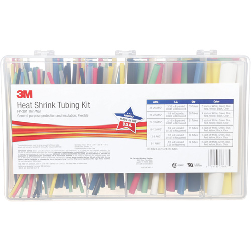 Tube thermor&eacute;tractable, Paroi mince, 6", 0,5" (1,27cm) - 0,0938" (0,24cm) Moffatt Supply & Specialties