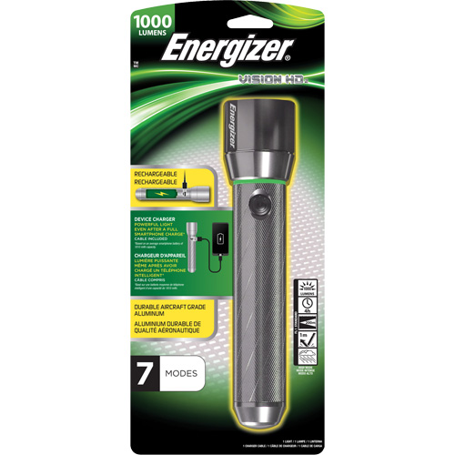 Vision HD Focus Flashlight, LED, 1000 Lumens, Rechargeable Batteries Moffatt Supply & Specialties