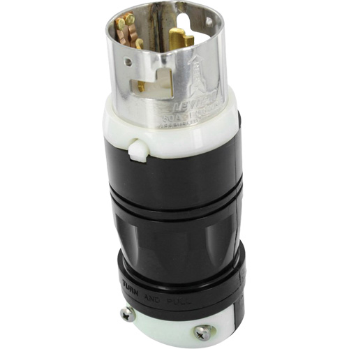 California Style Locking Plug, Nylon, 50 Amps, 120 V/250 V, Non-NEMA Moffatt Supply & Specialties