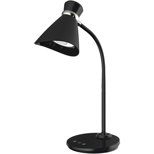 Desk Lamp, 6 W, LED, 16" Neck, Black Moffatt Supply & Specialties