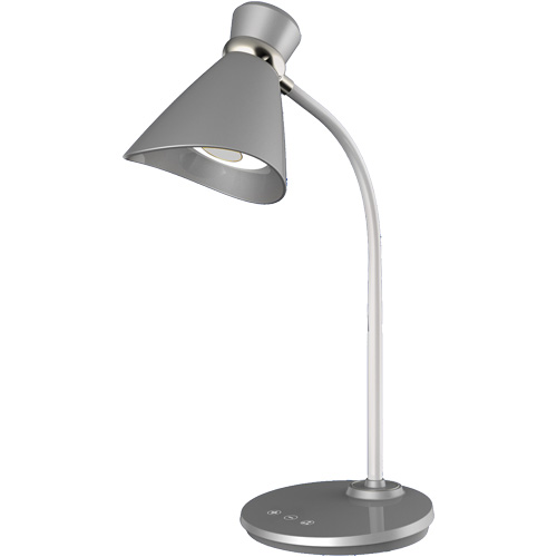 Lampe de bureau, 6 W, DEL, Col 16", Argent Moffatt Supply & Specialties