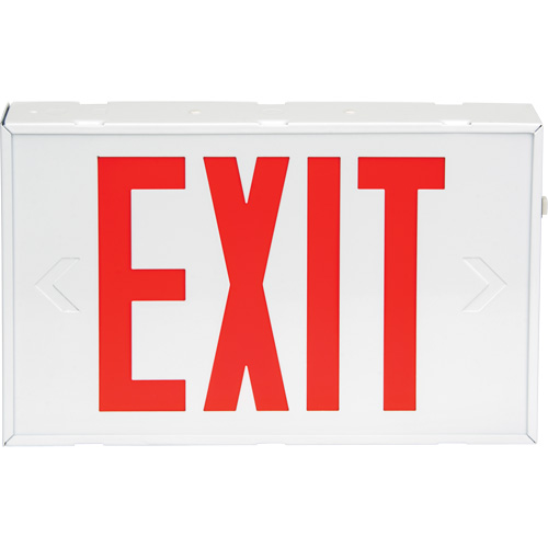 Enseigne de sortie, DEL, &agrave; piles/&agrave; raccordement fixe, 12-1/5" lo x 7-1/2" la, Anglais Moffatt Supply & Specialties
