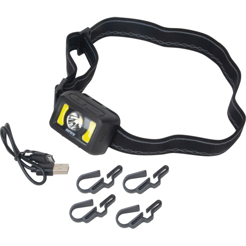 Headlamp, LED, 350 Lumens, 2 Hrs. Run Time, Rechargeable Batteries Moffatt Supply & Specialties
