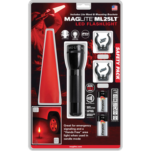 Safety Flashlight Pack, LED, 192 Lumens, C Batteries Moffatt Supply & Specialties