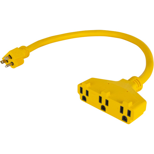 Adaptateur de rallonge d'alimentation, Ext&eacute;rieur, STOW, AWG 12/3, 15 A, 3 prise(s), 2' Moffatt Supply & Specialties