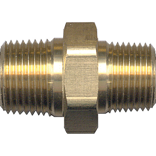 Reducing Hex Nipple, Brass, 1/4" x 1/8", NPT x NPT Moffatt Supply & Specialties