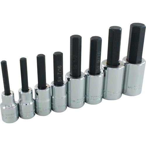 Hex Head SAE Socket Set, Hex, 1/2" Drive, 8 Pcs Moffatt Supply & Specialties