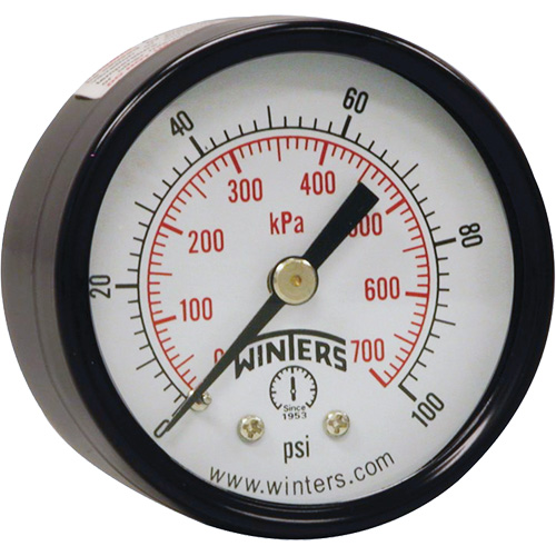 Economy Pressure Gauge, 2" , 0 - 160 psi, Back Mount, Analogue Moffatt Supply & Specialties