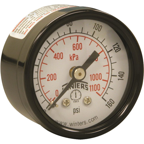 Economy Pressure Gauge, 1-1/2" , 0 - 160 psi, Back Mount, Analogue Moffatt Supply & Specialties