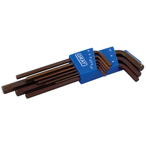 Long Arm Hex Key Set, 9 Pcs., Metric Moffatt Supply & Specialties