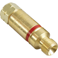 Antiretours pare-flammes - Oxy/gaz combustibles, Gaz combustibles (rouge)/Oxyg&egrave;ne (vert), Style pour adapteur de d&eacute;tendeur Moffatt Supply & Specialties
