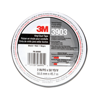 3903 Vinyl Duct Tape, 1245 mm (49") W x 46 m (151') L, 6.5 mils, Black Moffatt Supply & Specialties