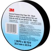 764 General-Purpose Vinyl Tape, 25.4 mm (1") W x 32.9 m (108') L, 5 mils, Black Moffatt Supply & Specialties