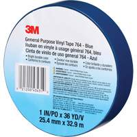764 General-Purpose Vinyl Tape, 25.4 mm (1") W x 32.9 m (108') L, 5 mils, Blue Moffatt Supply & Specialties