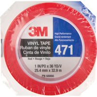 471 Vinyl Tape, 25.4 mm (1") W x 32.9 m (108') L, 5.3 mils, Red Moffatt Supply & Specialties