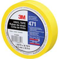 Ruban en vinyle 471, 25,4 mm (1") la x 32,9 m (108') lo, 5,3 mils, Jaune Moffatt Supply & Specialties