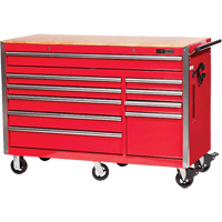 PRC5610 Armoire &agrave; rouleaux s&eacute;rie Pro, 10 tiroirs, 55-9/10" la x 24-1/10" p x 39-7/10" h, Rouge Moffatt Supply & Specialties