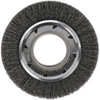 Crimped Wire Wheel Brush - Medium Face, 4-1/4" Dia., 0.012 Fill, 2" Arbor Moffatt Supply & Specialties