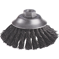 Brosses-boisseau &agrave; fils nou&eacute;s - Brosse-boisseau &eacute;vas&eacute;e, Dia. 6", Fils 0,02", Arbre 5/8"-11, Acier Moffatt Supply & Specialties