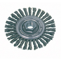 High Speed Small Grinder Stringer Bead Knot Wire Wheel Brush, 4" Dia., 0.02" Fill, 5/8"-11 Arbor, Steel Moffatt Supply & Specialties