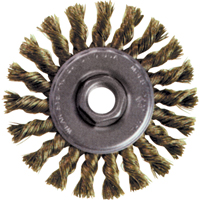 High Speed Small Grinder Knot Wire Wheel Brush, 4" Dia., 0.02" Fill, 5/8"-11 Arbor, Steel Moffatt Supply & Specialties