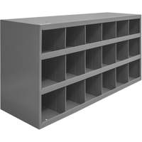 Steel Storage Bin Cabinet, 33-3/4" W x 12" D x 19-1/4" H, Grey Moffatt Supply & Specialties