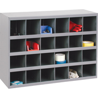 Steel Storage Bin Cabinet, 33-3/4" W x 12" D x 23-7/8" H, Grey Moffatt Supply & Specialties