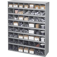 Steel Storage Bin Cabinet, 33-3/4" W x 12" D x 42" H, Grey Moffatt Supply & Specialties