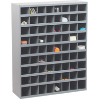 Steel Storage Bin Cabinet, 33-3/4" W x 12" D x 42" H, Grey Moffatt Supply & Specialties