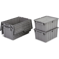 Flipak&reg; Polyethylene Plastic (PE) Distribution Containers, 11.8" x 9.8" x 7.7", Grey Moffatt Supply & Specialties