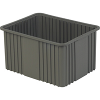 Contenant Divider Box, Poly&eacute;thyl&egrave;ne, 20,9" la x 15,9" p x 12" h, Gris Moffatt Supply & Specialties