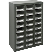 KPC-400 Parts Cabinet, Galvanized Steel, 24 Drawers, 17-3/10" x 8-7/10" x 25-3/5", Grey Moffatt Supply & Specialties