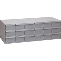 Industrial Drawer Cabinets, 18 Drawers, 33-3/4" W x 11-5/8" D x 10-7/8" H, Grey Moffatt Supply & Specialties
