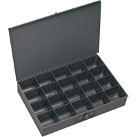 Compartment Scoop Boxes, Steel, 20 Slots, 13-3/8" W x 9-1/4" D x 2" H, Grey Moffatt Supply & Specialties