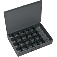 Compartment Scoop Boxes, Steel, 21 Slots, 13-3/8" W x 9-1/4" D x 2" H, Grey Moffatt Supply & Specialties